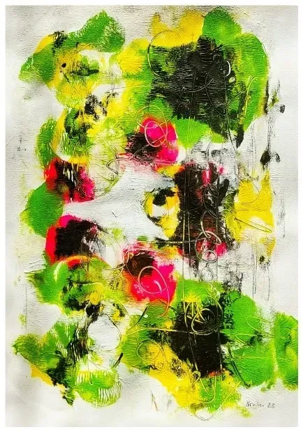 roots I, gelb, grün, pink 2023